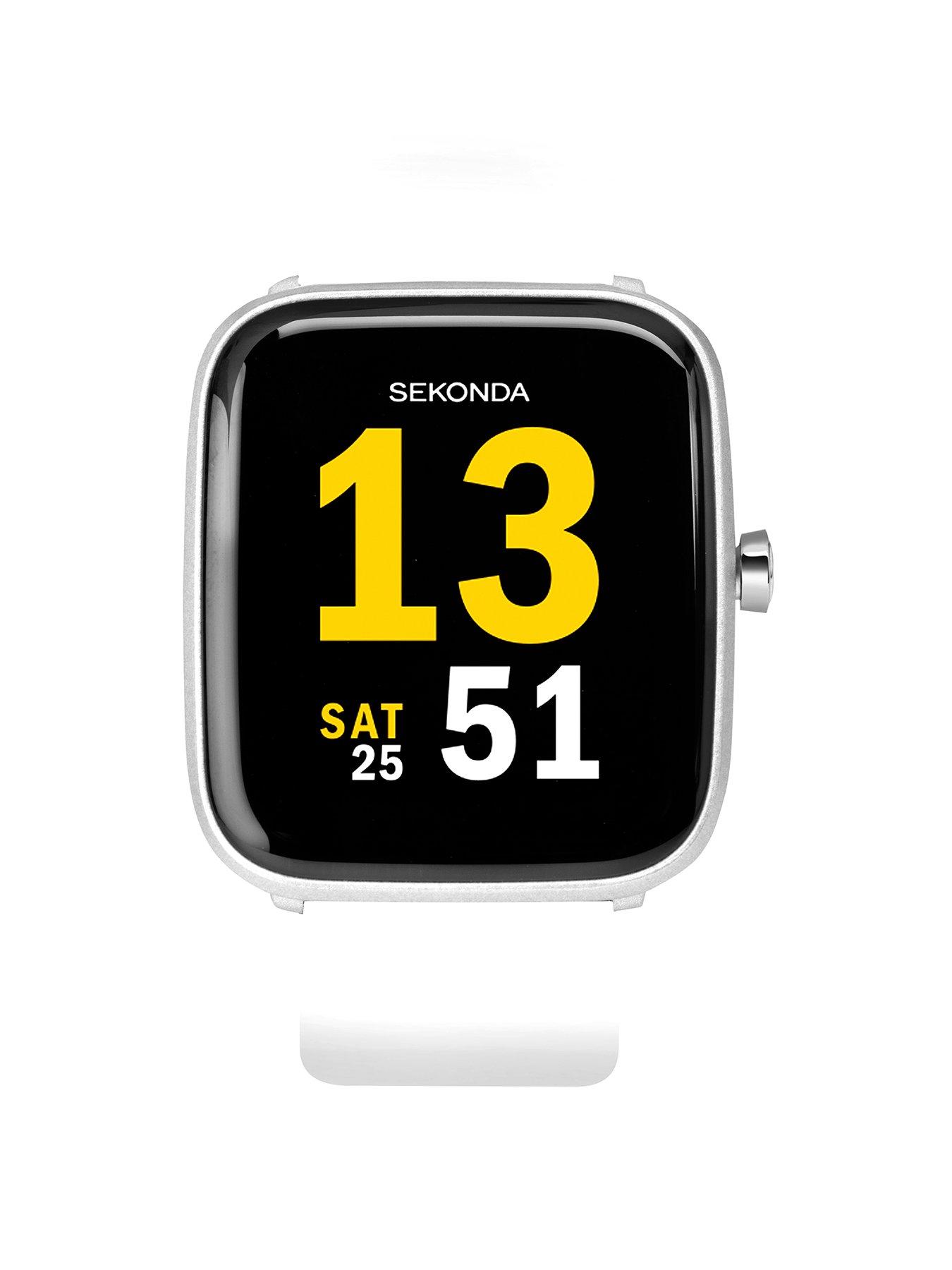 undefined Ladies Motion Silicone Strap Smartwatch - White/Silver