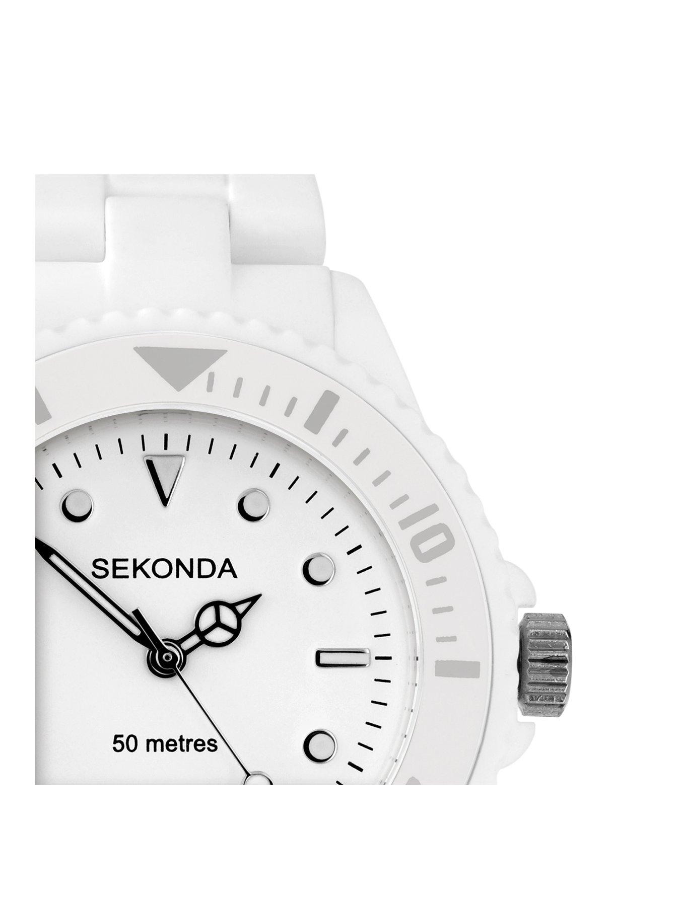 Sekonda Ladies White Rubber Strap with White Dial Watch