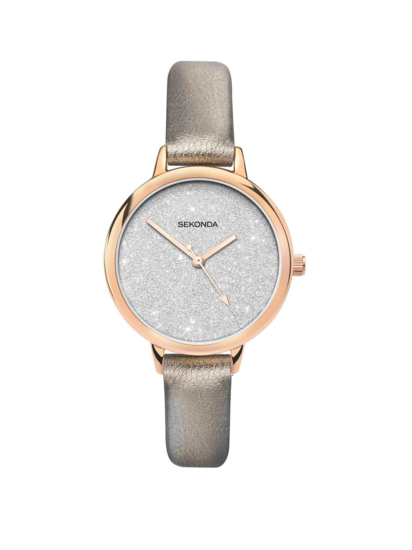 sekonda-ladies-sadie-bronze-polyurethane-strap-with-silver-dial-watch