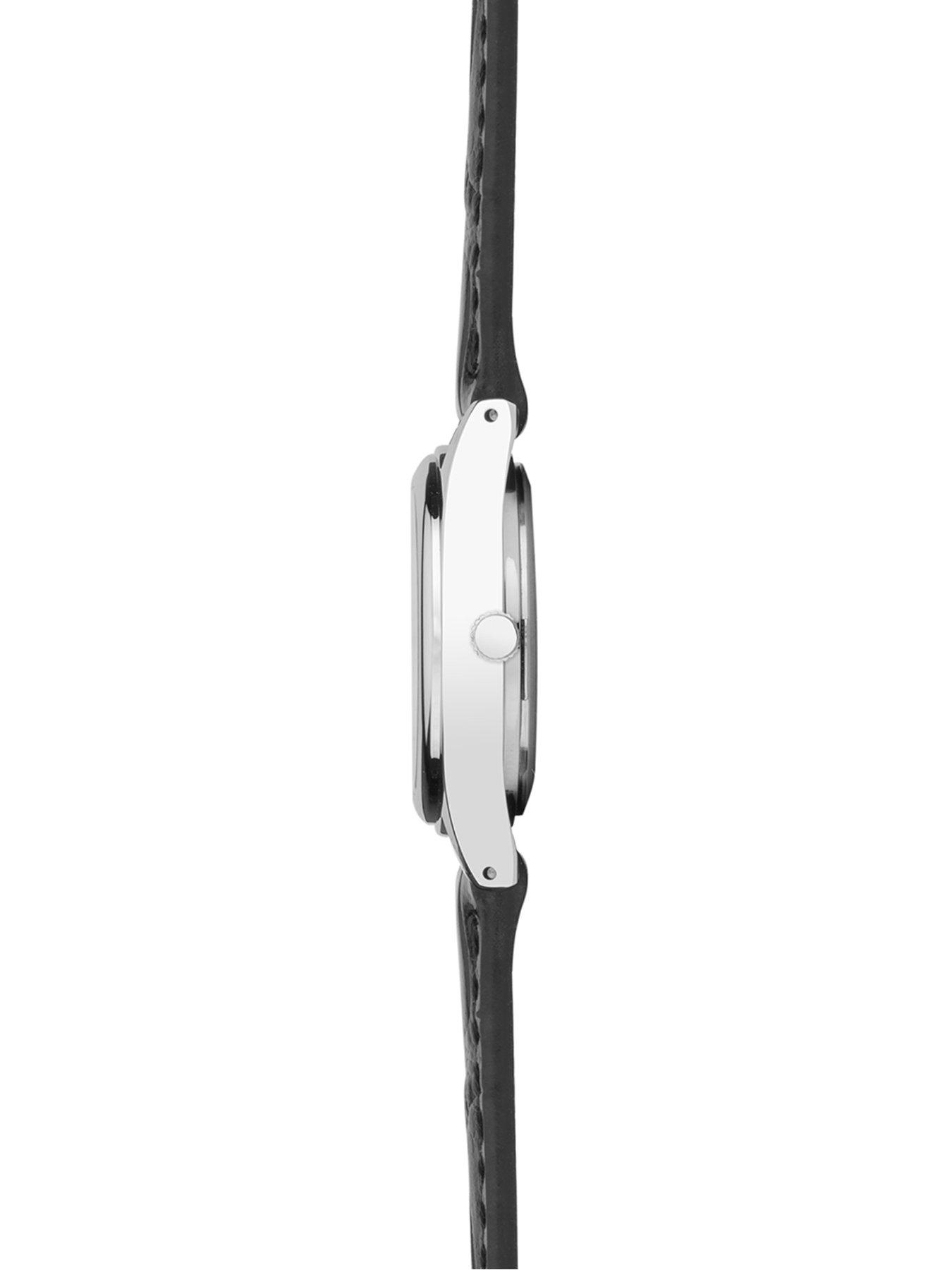 image of sekonda-ladies-easy-reader-black-leather-upper-strap-with-white-dial-watch