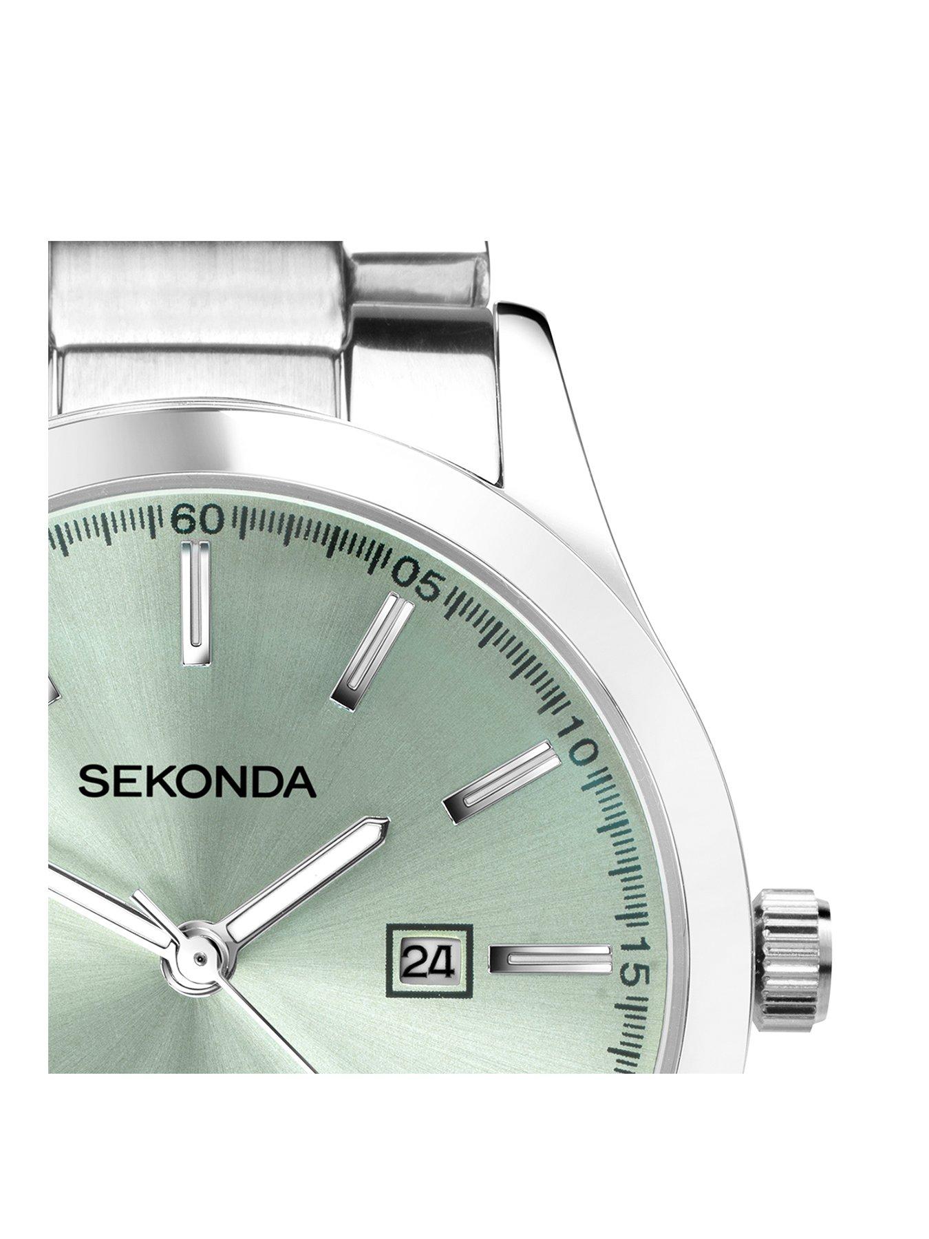 Sekonda Ladies Taylor Silver Stainless Steel Bracelet with Light Green ...