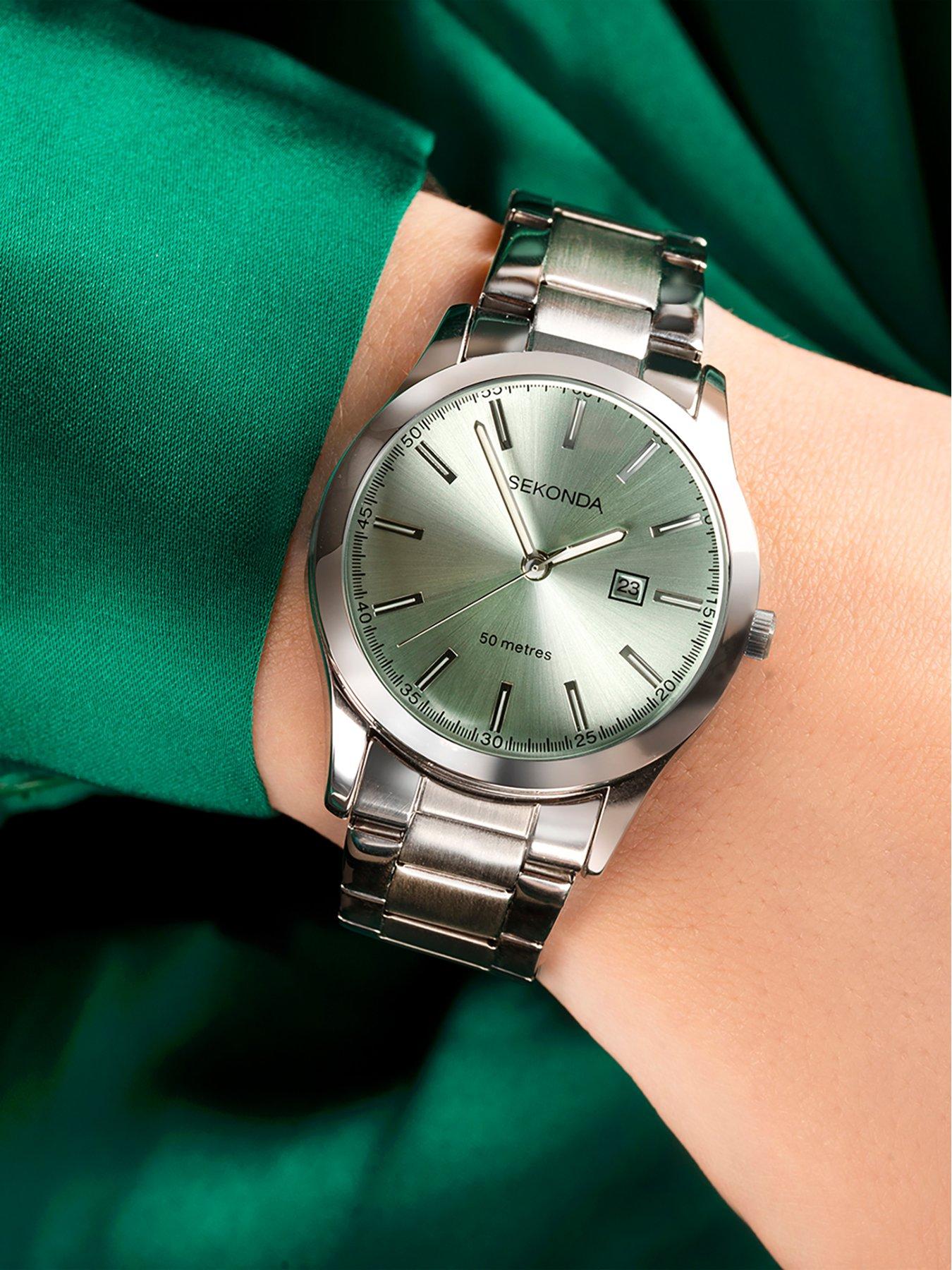 Image 3 of 7 of Sekonda Ladies Taylor Silver Stainless Steel Bracelet with Light Green Dial Watch