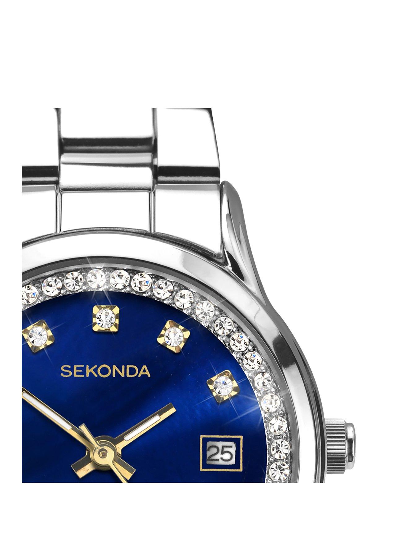 Image 2 of 7 of Sekonda Ladies Victoria Silver Stainless Steel Bracelet with Blue Dial Watch