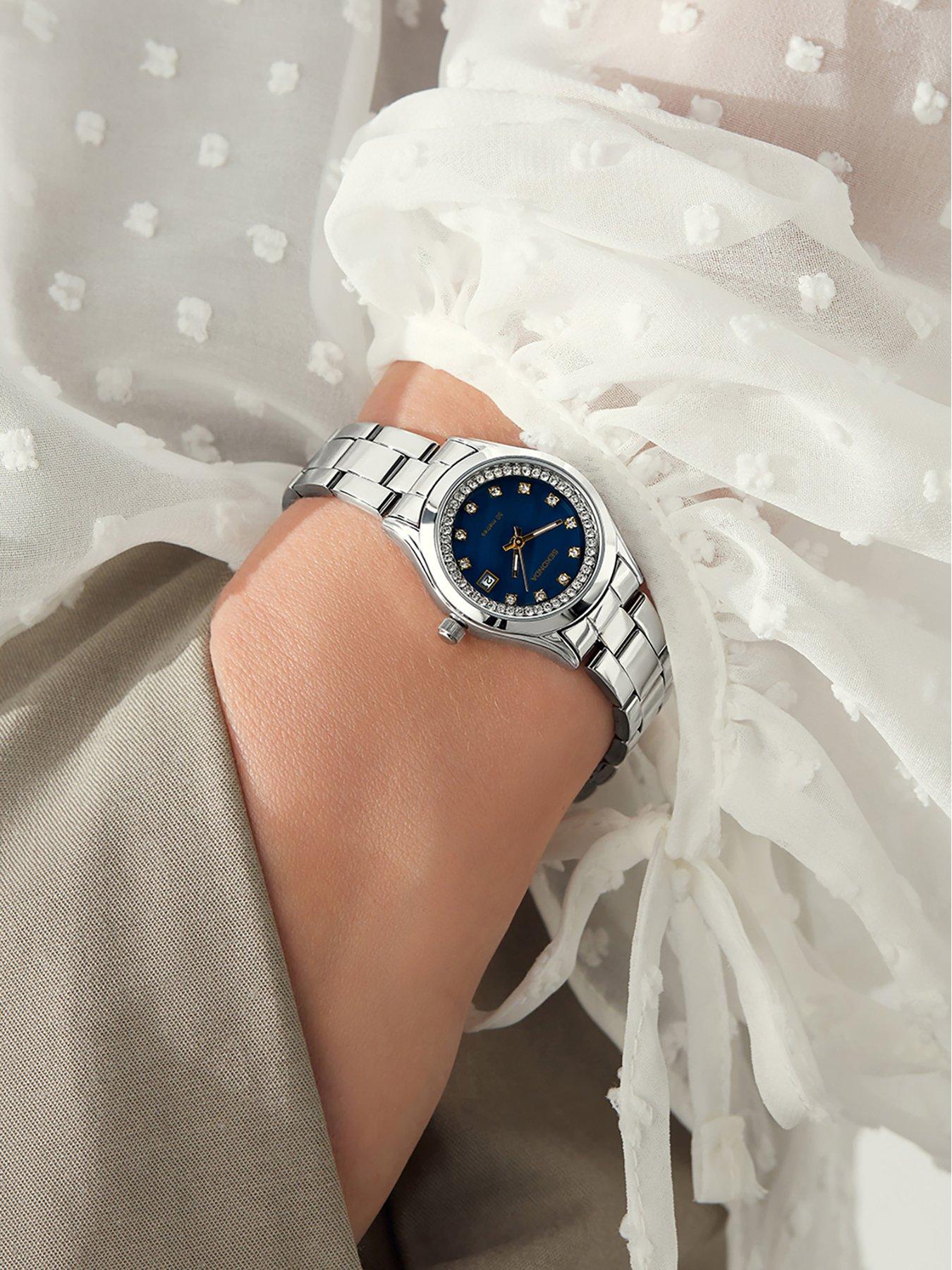 Image 3 of 7 of Sekonda Ladies Victoria Silver Stainless Steel Bracelet with Blue Dial Watch