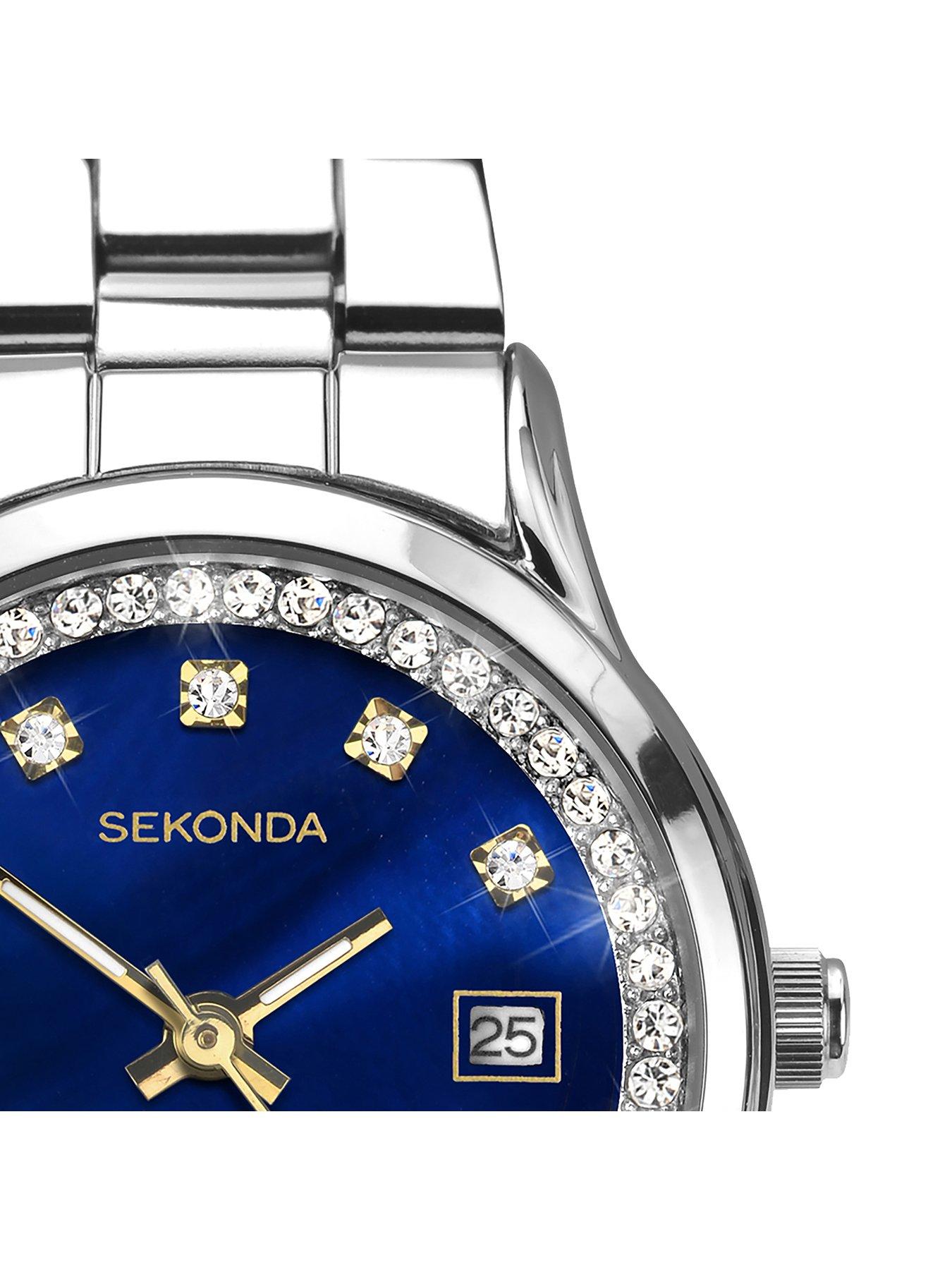 Image 7 of 7 of Sekonda Ladies Victoria Silver Stainless Steel Bracelet with Blue Dial Watch