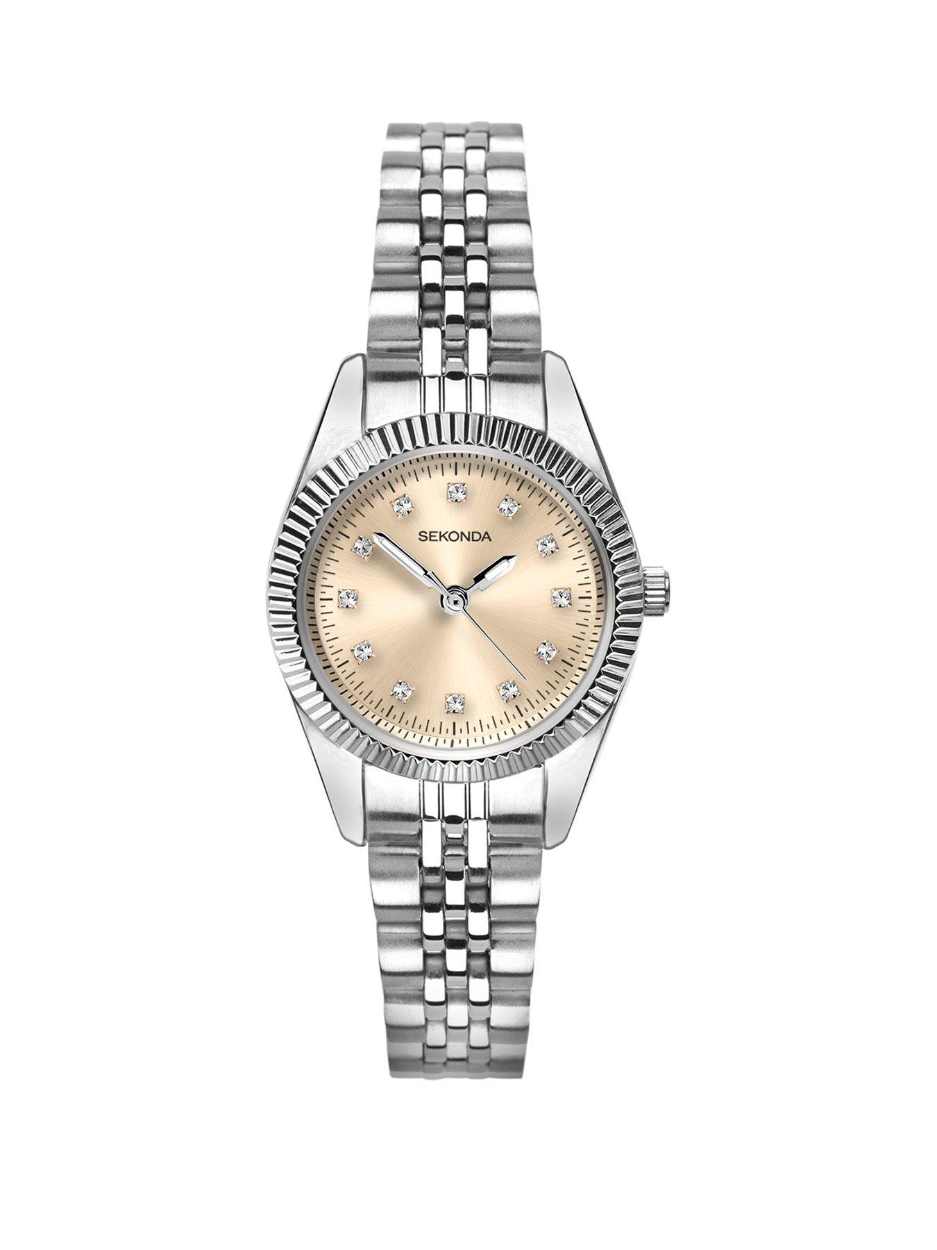 Sekonda Ladies Silver Stainless Steel Bracelet with Rose Dial