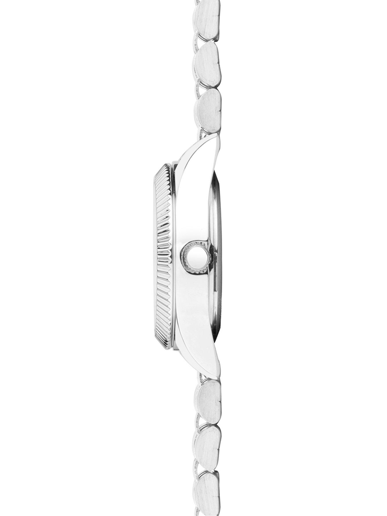  image of sekonda-ladies-silver-stainless-steel-bracelet-with-rose-dial-watch