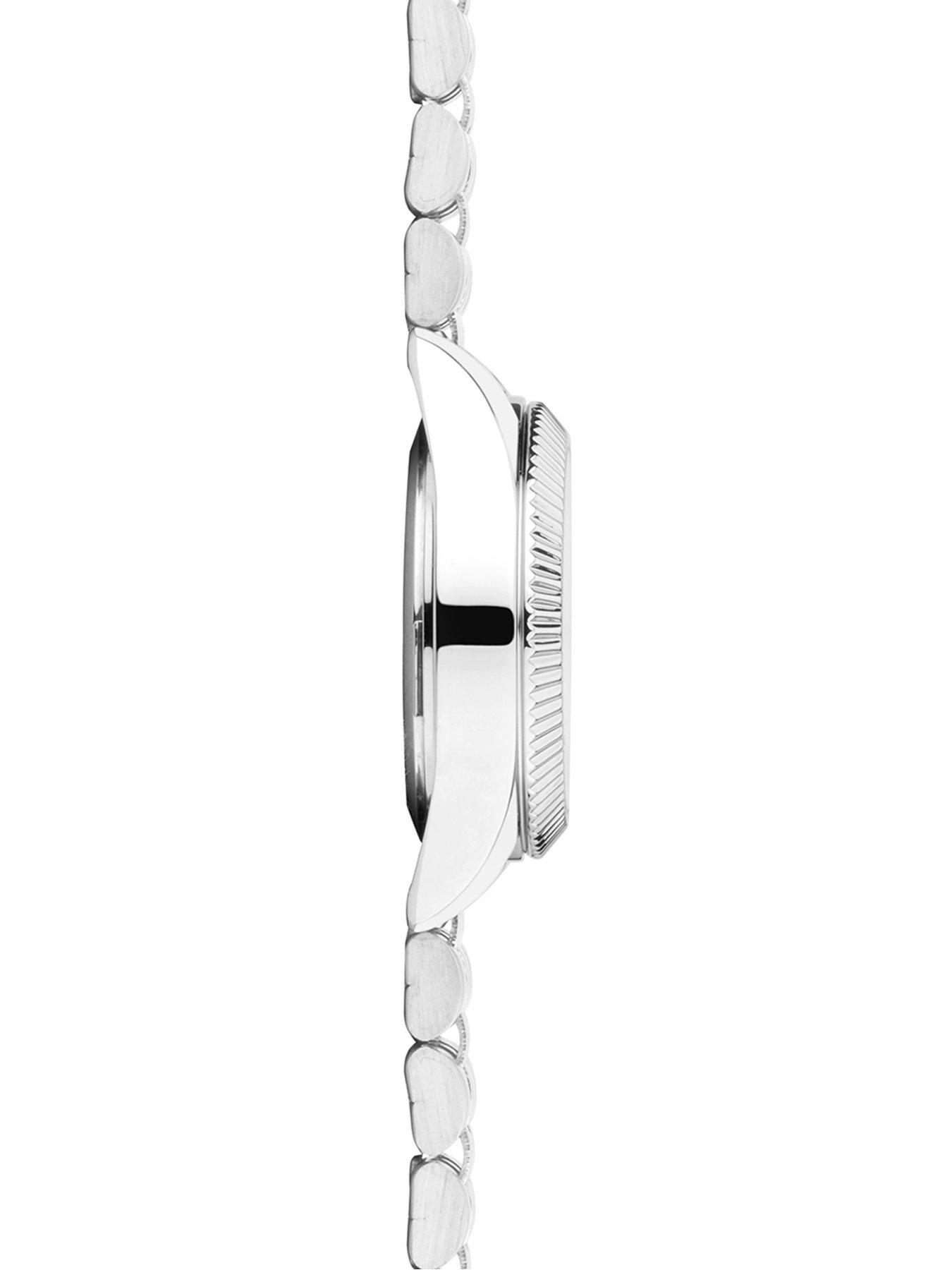  image of sekonda-ladies-silver-stainless-steel-bracelet-with-rose-dial-watch