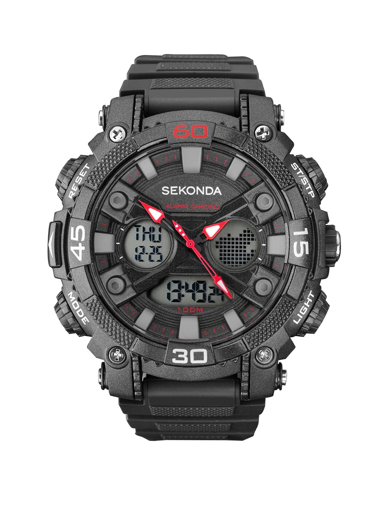 Image 1 of 4 of Sekonda Men's Digital Black Plastic Strap with Black Dial Watch