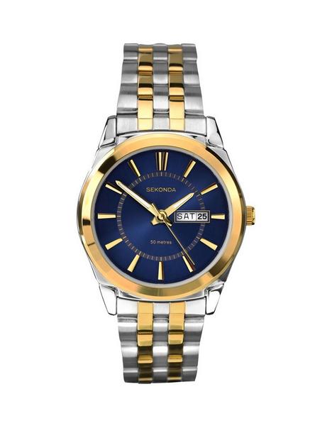 sekonda-mens-riley-two-tone-stainless-steel-bracelet-with-blue-dial-watch