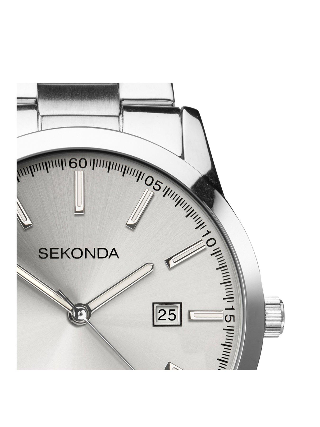  image of sekonda-mens-taylor-silver-stainless-steel-bracelet-with-silver-dial-watch