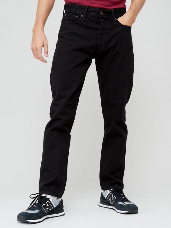 front image of jack-jones-chris-relaxed-fit-jeans-black