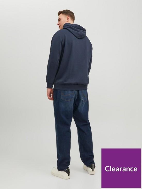 stillFront image of jack-jones-plus-mike-regular-tapered-fit-jeans-dark-wash