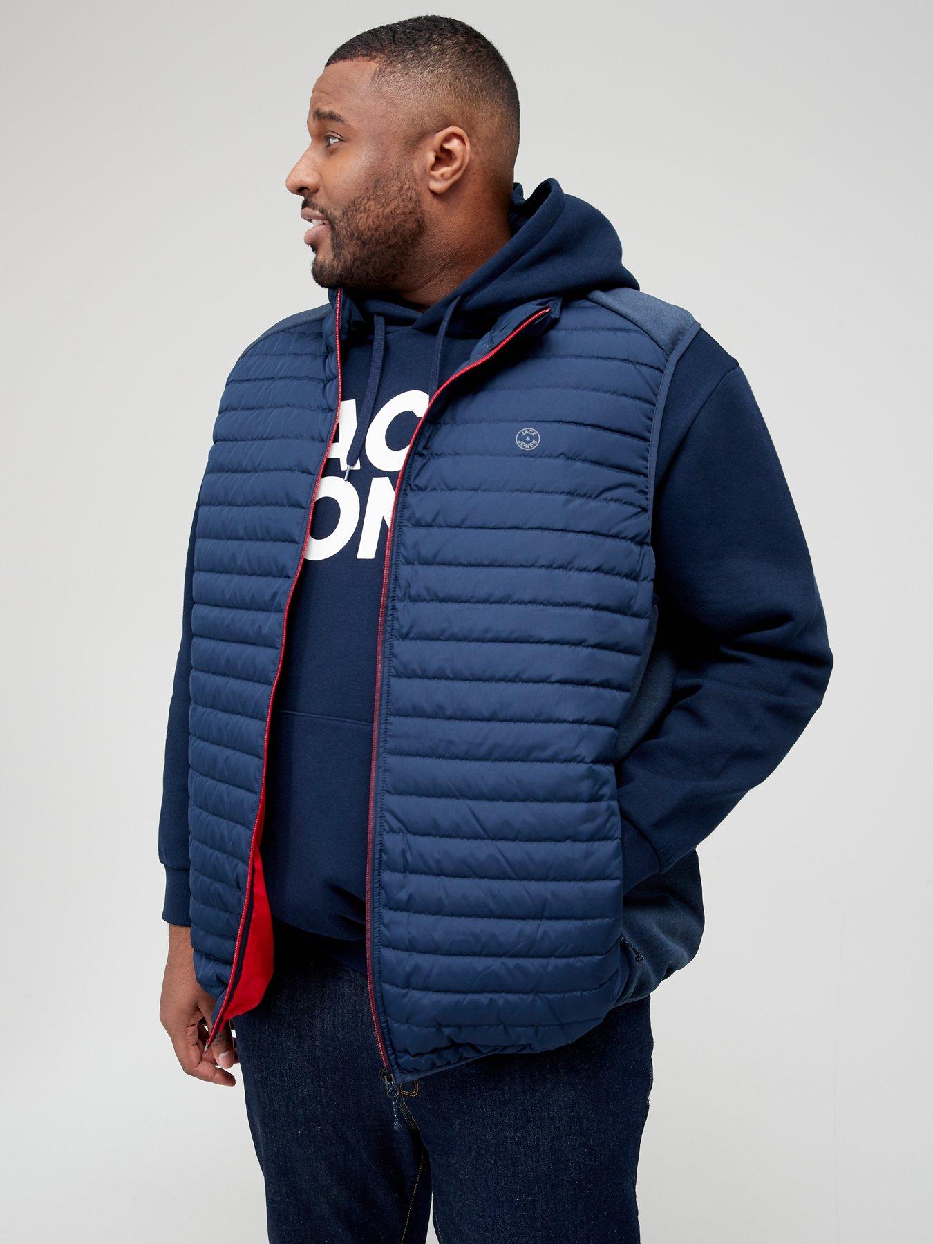  image of jack-jones-plus-padded-gilet-navy