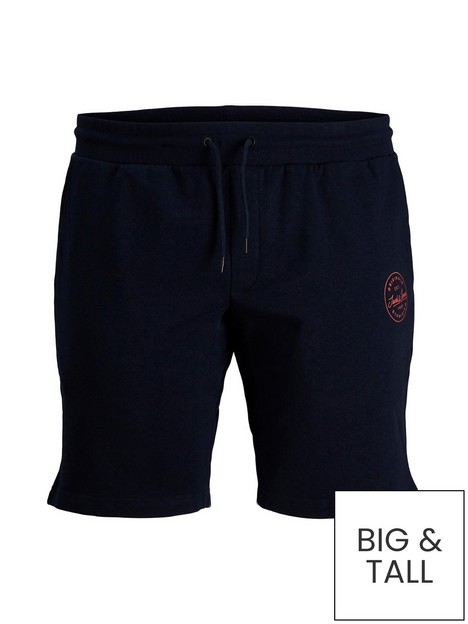 jack-jones-plus-small-logo-sweat-shorts-navy