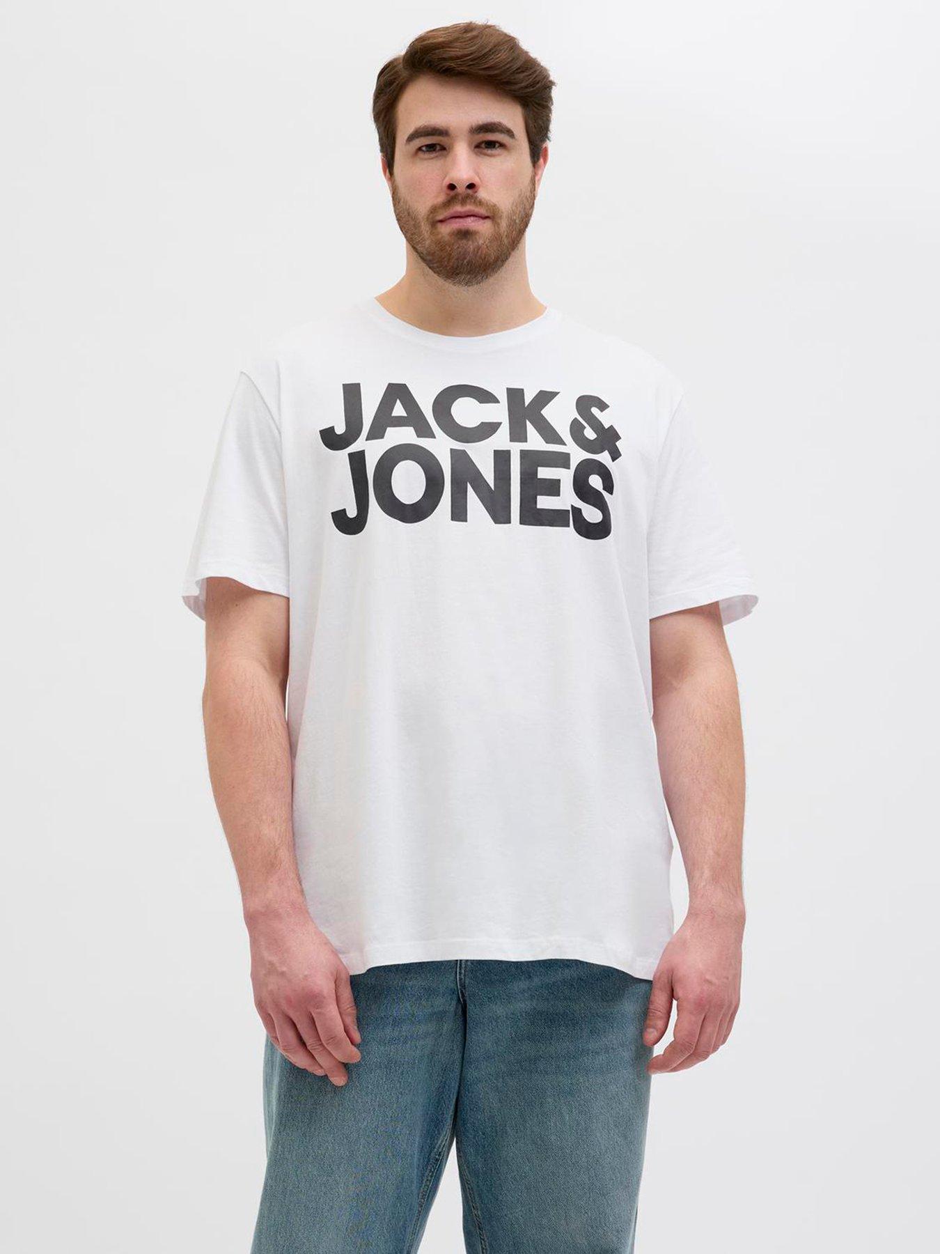 Jack & Jones PLUS Corp Logo T-Shirt - White