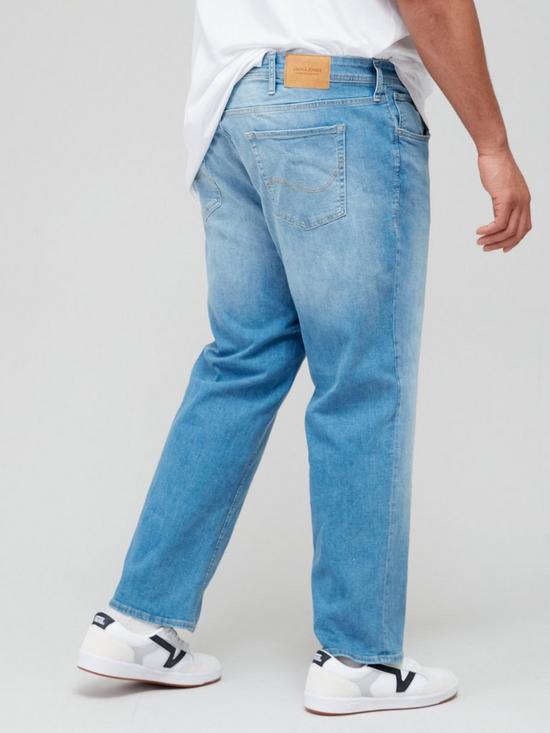 stillFront image of jack-jones-plus-mike-regular-tapered-fit-jeans-light-wash