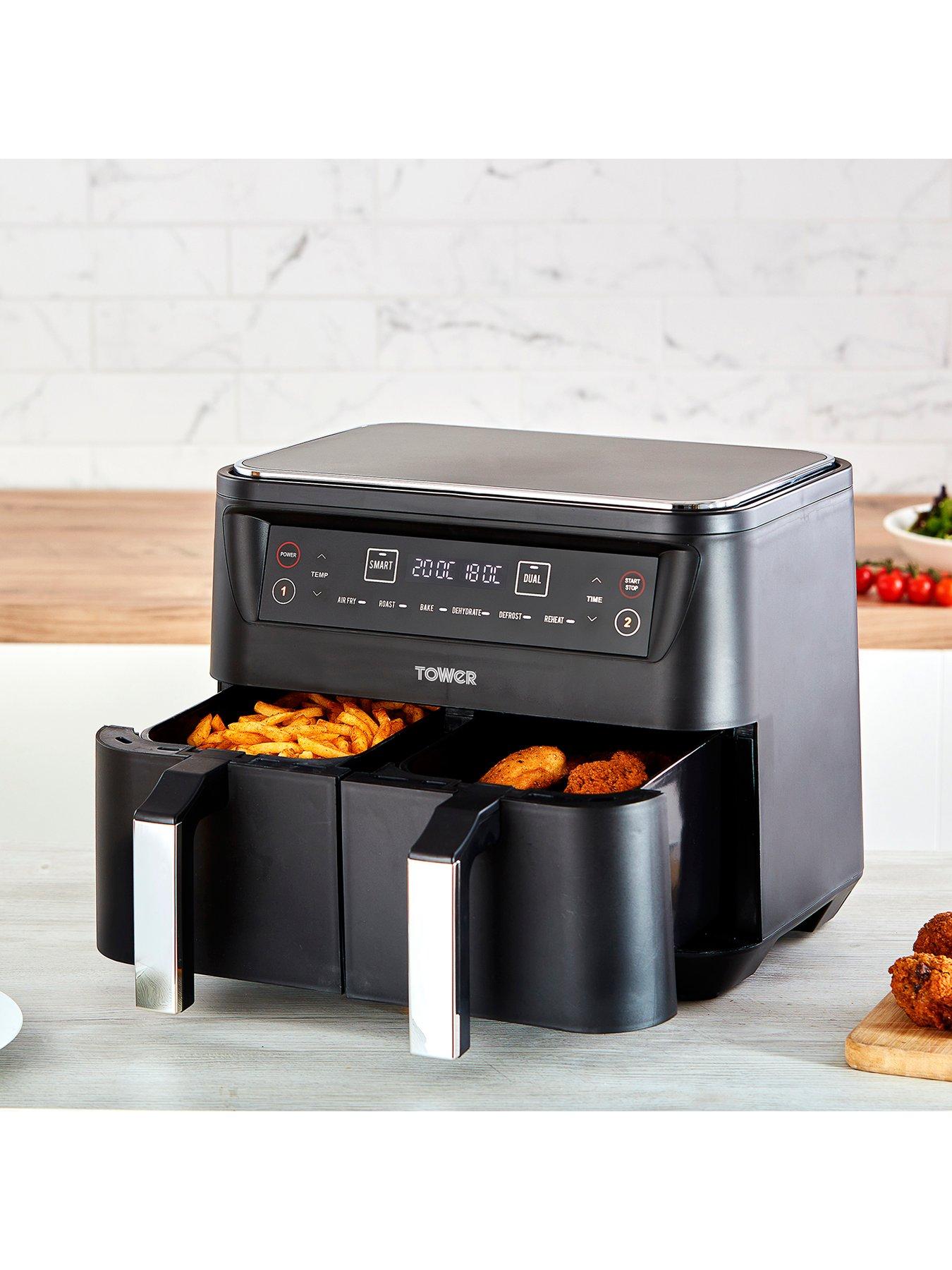  image of tower-vortx-dual-basket-air-fryer-8lnbsp-nbspblack
