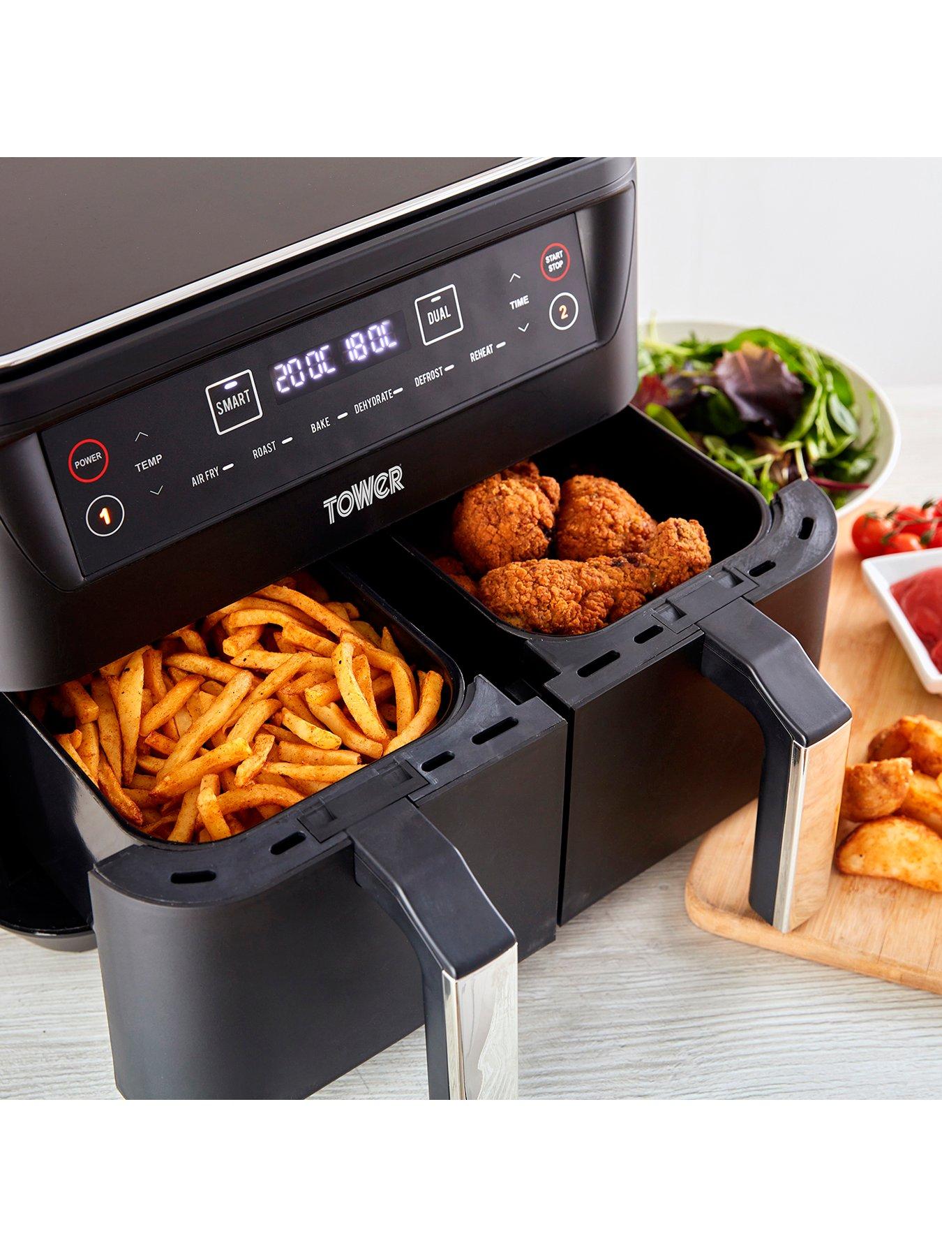  image of tower-vortx-dual-basket-air-fryer-8lnbsp-nbspblack