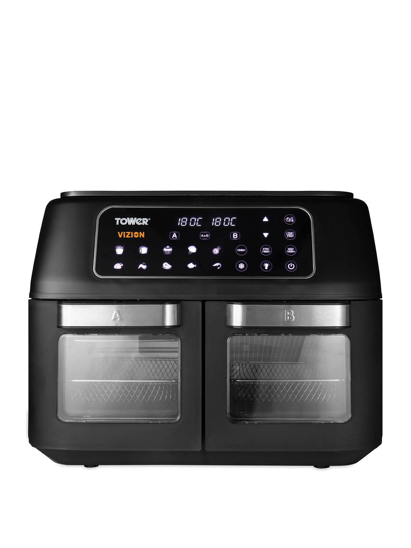 undefined T17102 Vortx Vizion Dual Compartment Air Fryer Oven with Digital Touch Panel, 11L, Black