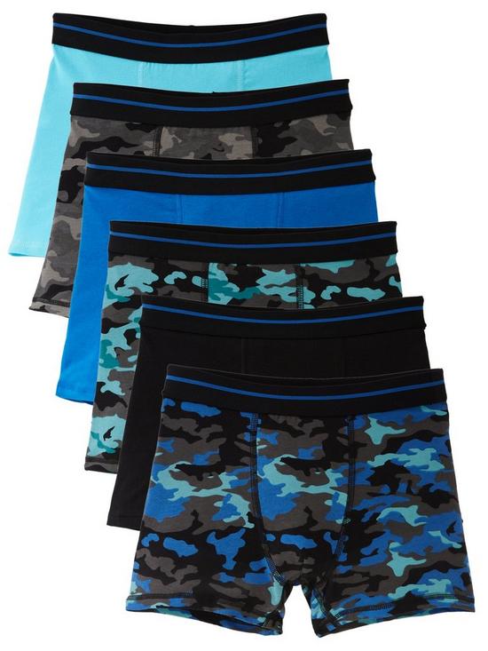 front image of v-by-very-boys-fashion-7pk-camo-plain-trunks