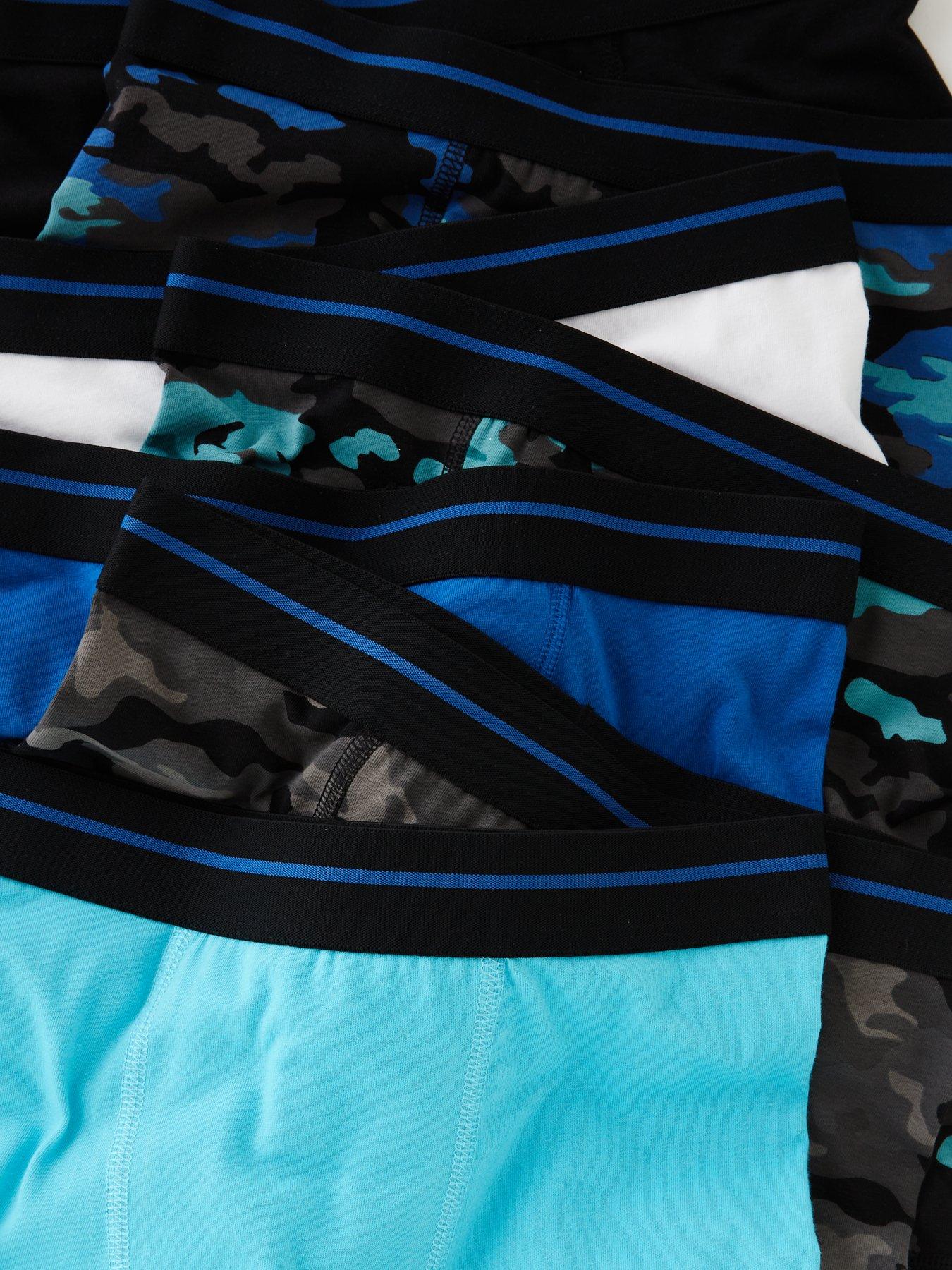  image of v-by-very-boys-fashion-7pk-camo-plain-trunks
