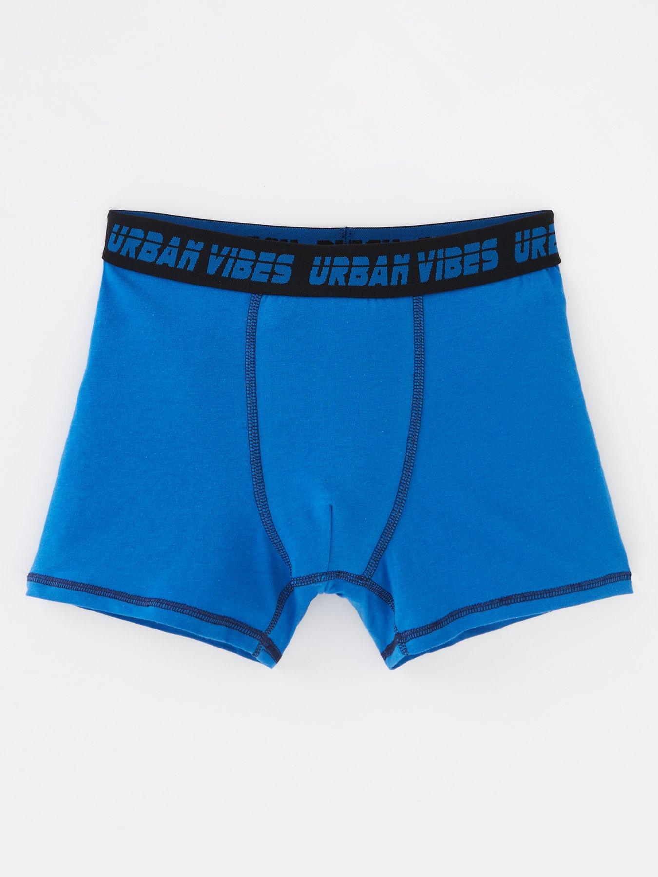 Image 2 of 5 of The Very Collection Boys 7 Pack Stretch Cotton Boxers - Blue