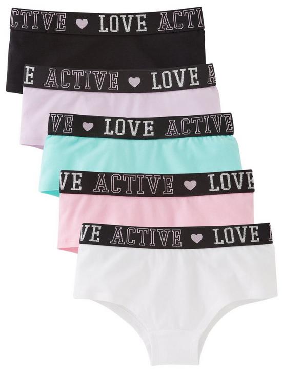 front image of everyday-girls-5-pack-sports-briefs-multi