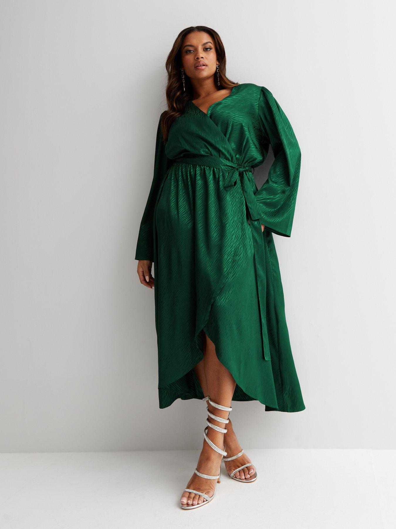 green wrap dress size 18