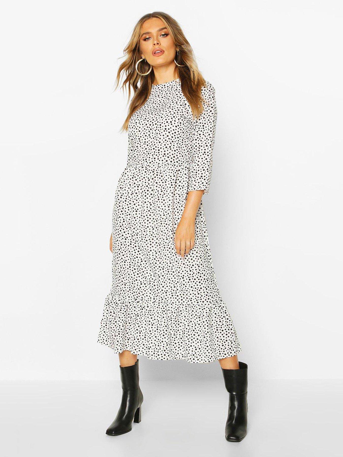 Mixed polka sale dot midi dress