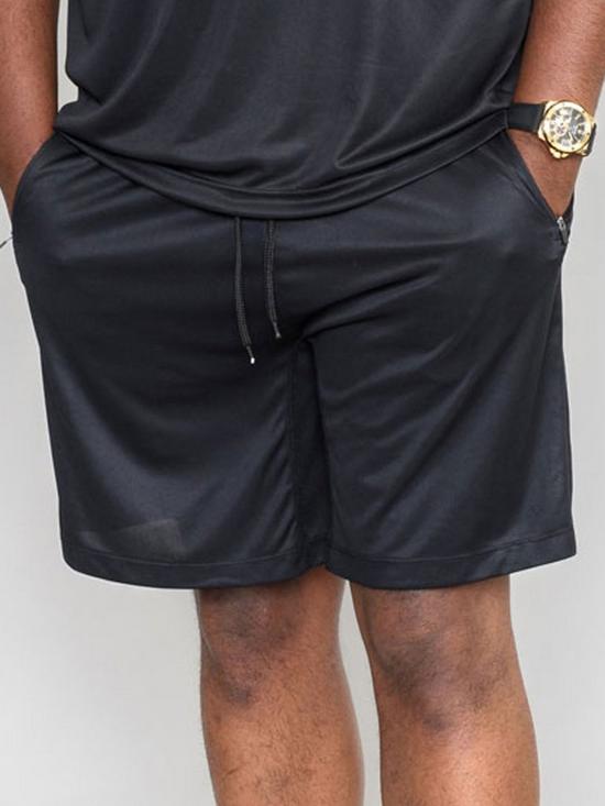 front image of d555-slough-2-dry-wear-polyester-stretch-shorts-black