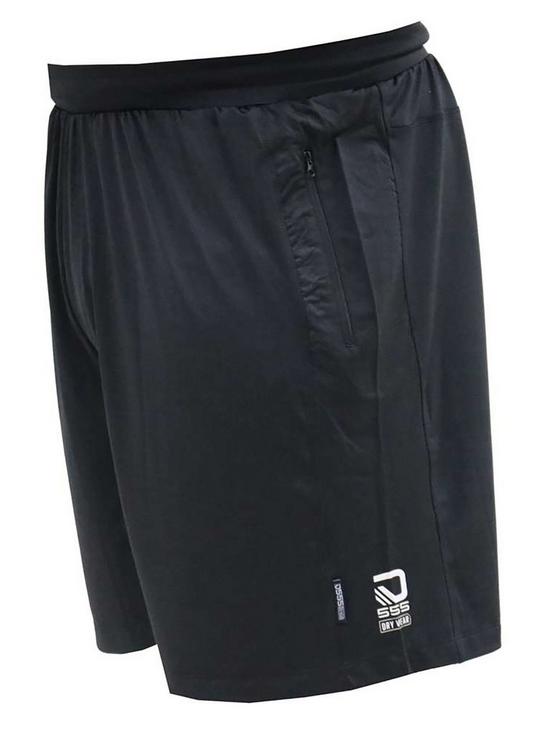 stillFront image of d555-slough-2-dry-wear-polyester-stretch-shorts-black