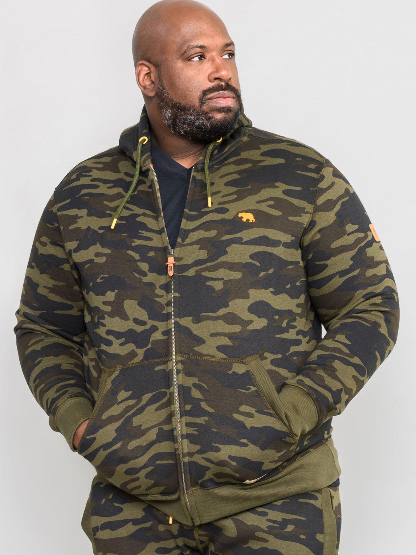 Image 1 of 4 of D555 Regent Camo Zip Through Hoody - Green