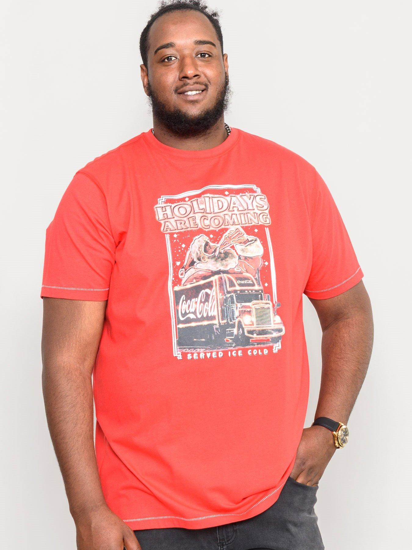 Image 1 of 4 of D555 Dalton Official Coca-Cola Christmas Print T-Shirt - Red
