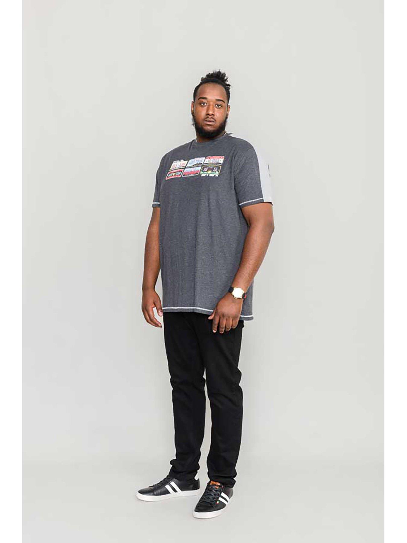 Image 4 of 4 of D555 Soho American Number Plate Print T-Shirt - Grey