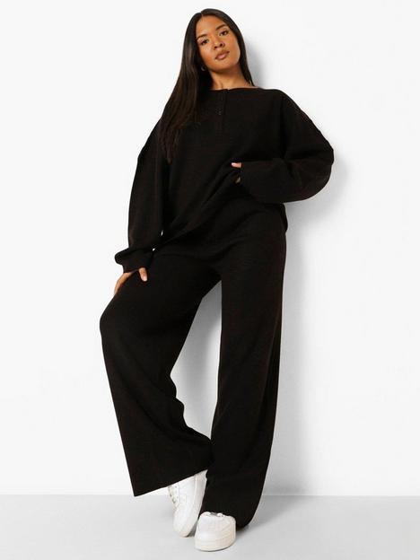 boohoo-plus-knitted-crew-neck-jumper-amp-trouser-set-black
