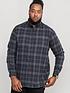  image of d555-harwich-flannel-check-shirt-with-button-down-collar-black