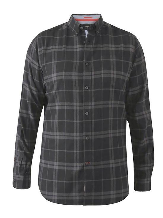 stillFront image of d555-harwich-flannel-check-shirt-with-button-down-collar-black