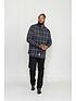 image of d555-harwich-flannel-check-shirt-with-button-down-collar-black