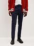  image of burton-menswear-london-skinny-tonal-check-trousers-navy