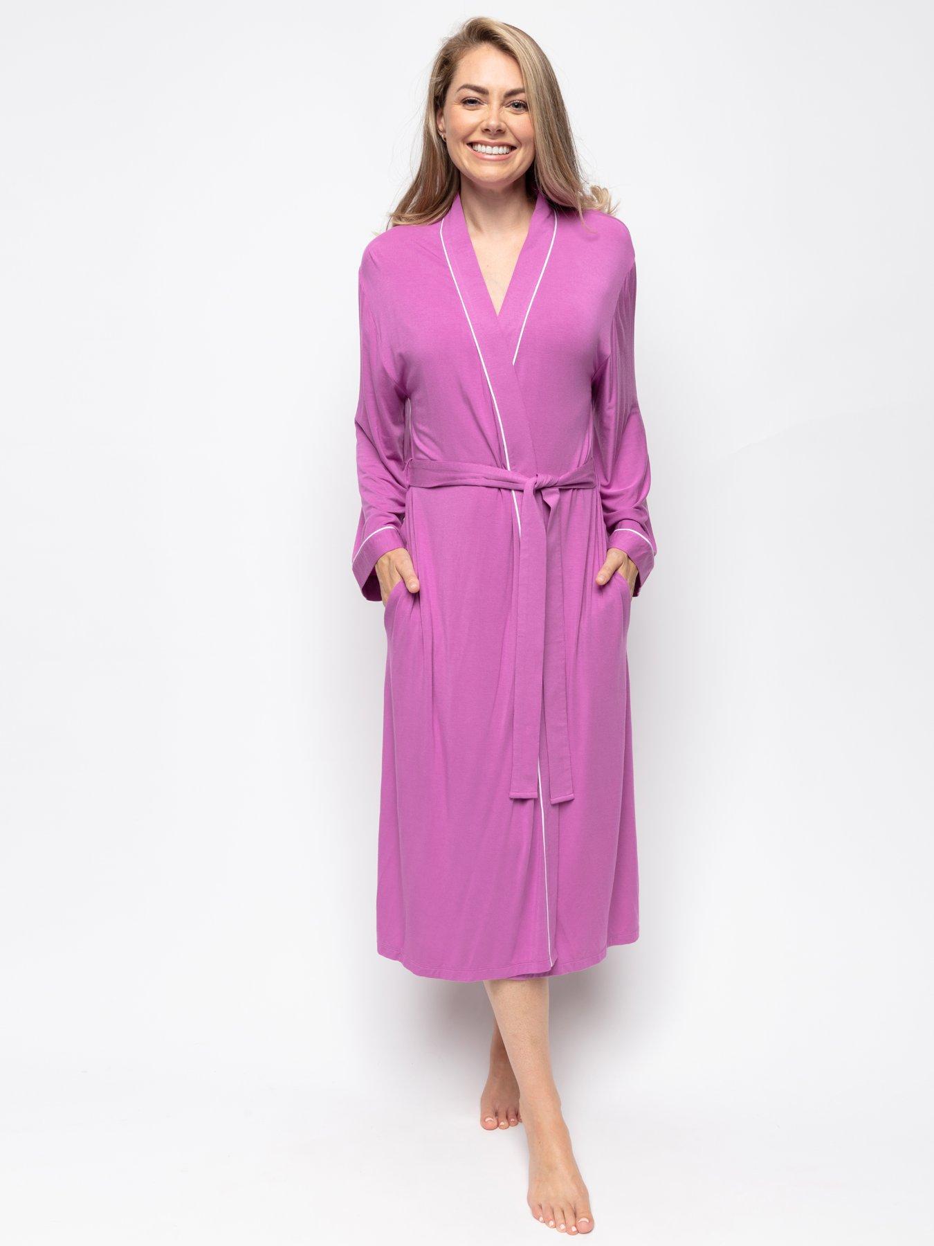 Cyberjammies Viola Jersey Long Dressing Gown Pink