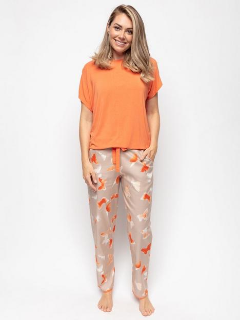 cyberjammies-taupe-butterfly-print-pant-and-jersey-top