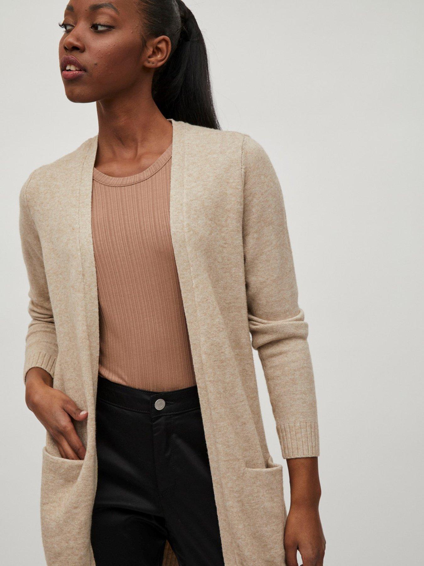  image of vila-edge-to-edge-cardigan-natural