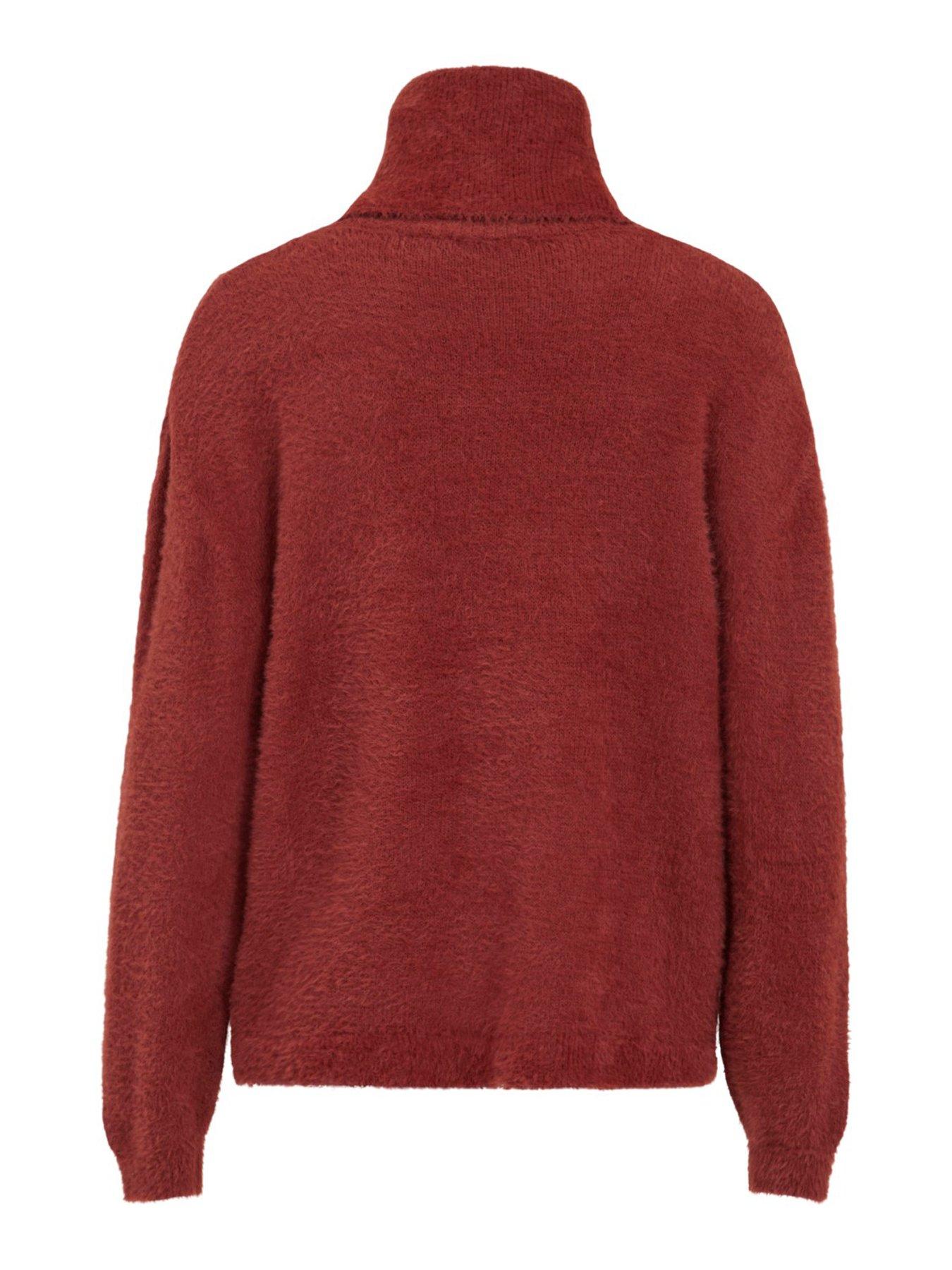 image of vila-lajuli-roll-neck-jumper-brick-red