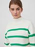  image of vila-mock-neck-rib-knit-jumper-whitegreen