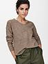  image of only-camilla-v-neck-pullover-knitted-jumper-brown