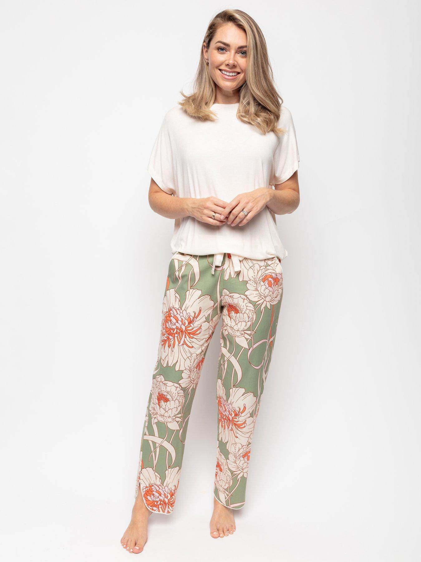 cyberjammies-sage-green-floral-print-pant
