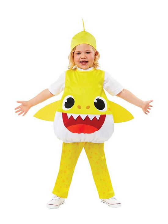 front image of baby-shark-yellow-baby-costume