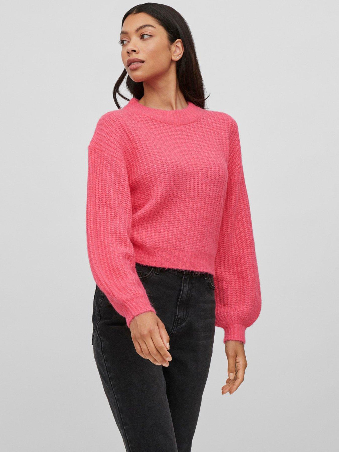  image of vila-felo-knitted-jumper-pink