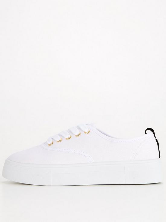 front image of v-by-very-canvas-lace-up-trainer